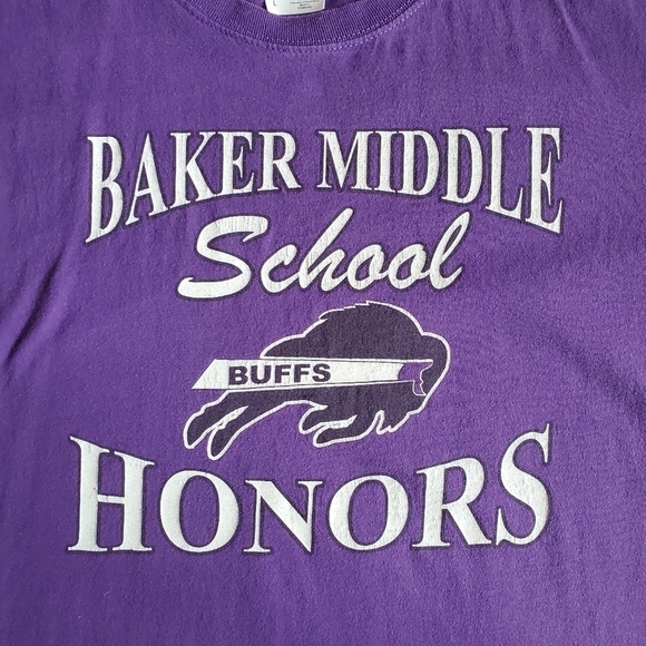 BAKER Middle School Buffs Honors Unisex T-Shirt Size Large - Picture 2 of 3
